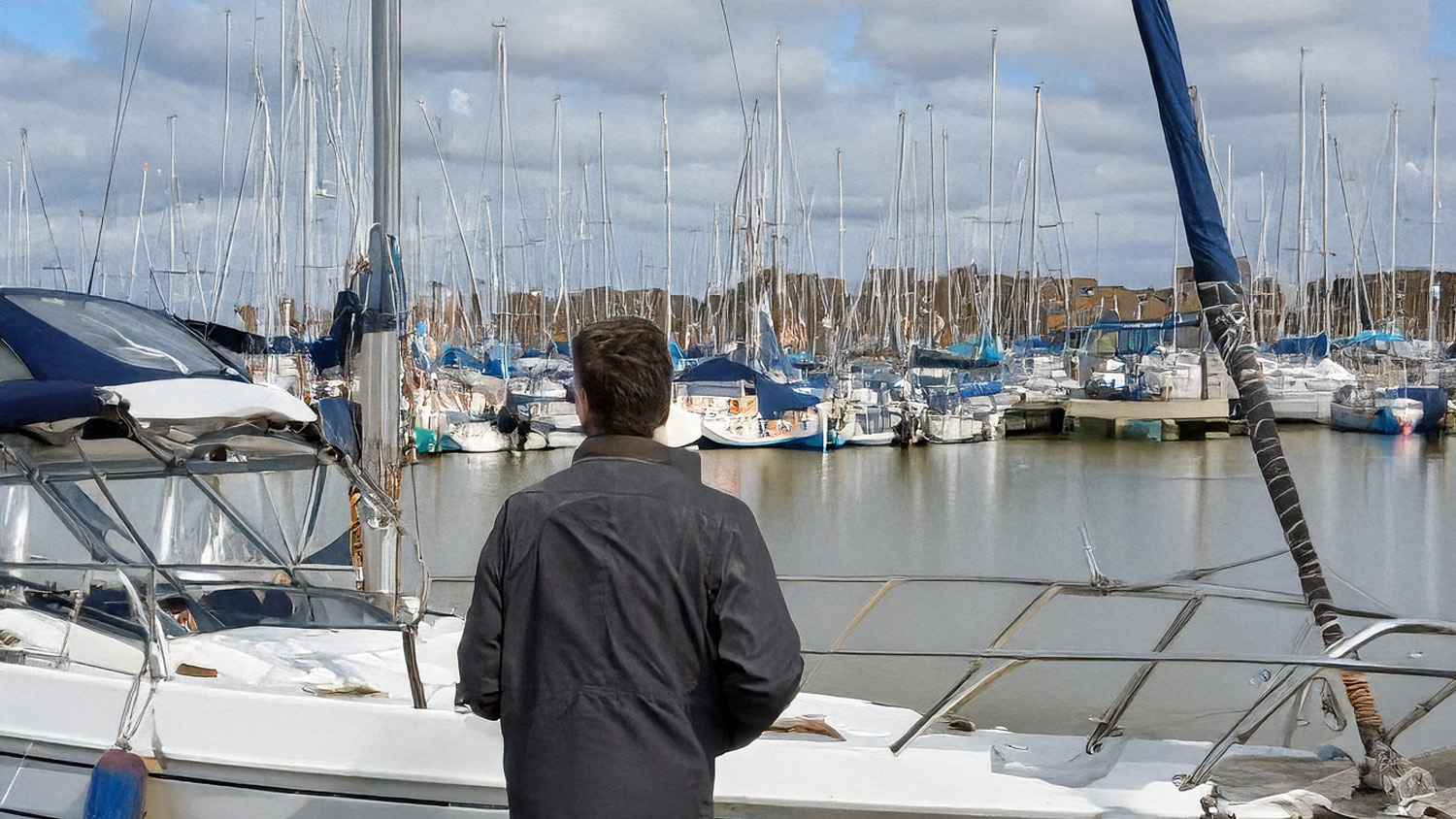 Boat owner inspecting their vessel